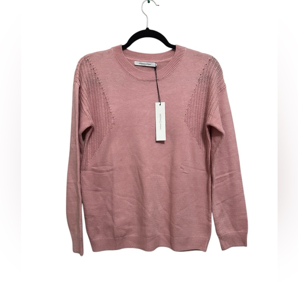 NWT Revolve Stitches & Stripes Rose Blush Pink Sweater.